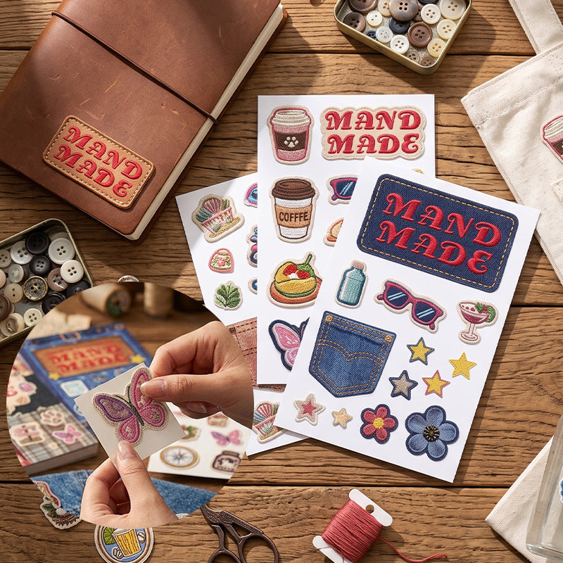Faux embroidery stickers
