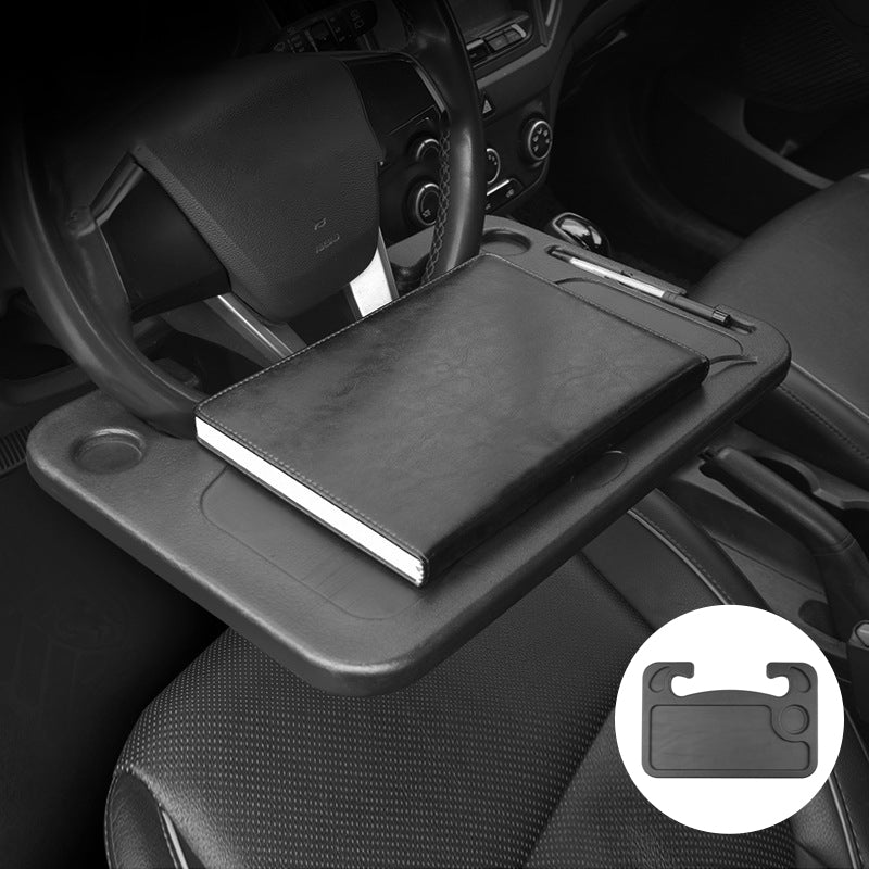 Multi-functional car steering wheel tray