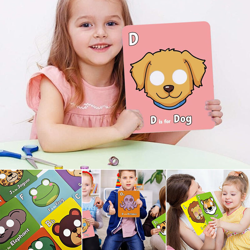 Alphabet ABC Flash Cards with Animal Masks
