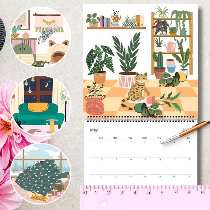 Oh My Cat Mischievous Cats 2025 Wall Calendar