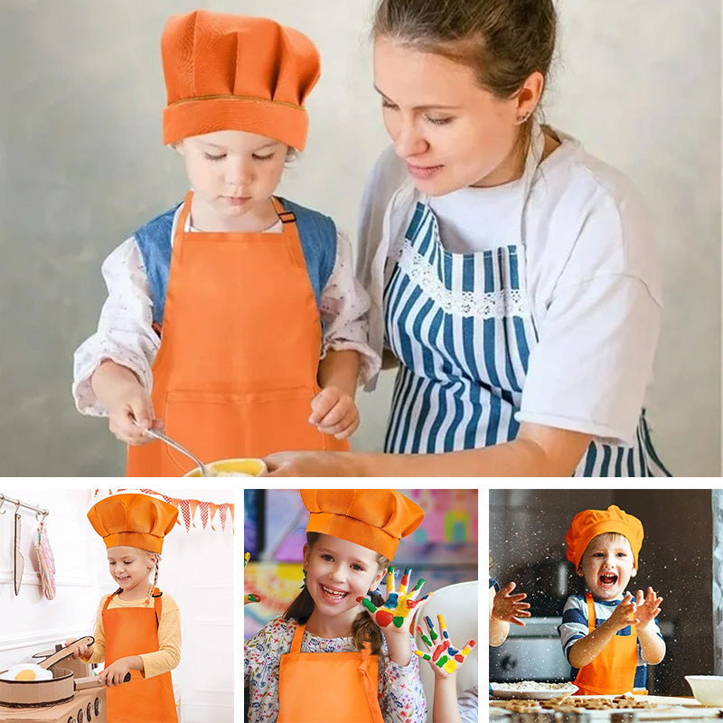 Kid Apron and Chef Hat Set