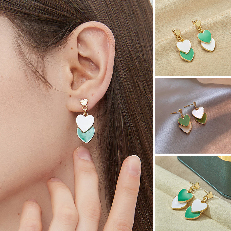 Green Heart Shape Earrings