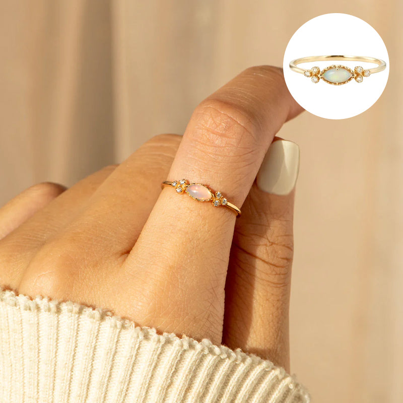 The Purest Love Matching Oval Cut Opal Ring/Necklace