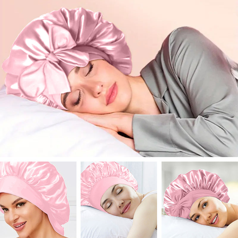 Bow Stretch Wide Brim Floppy Sleeping Hat
