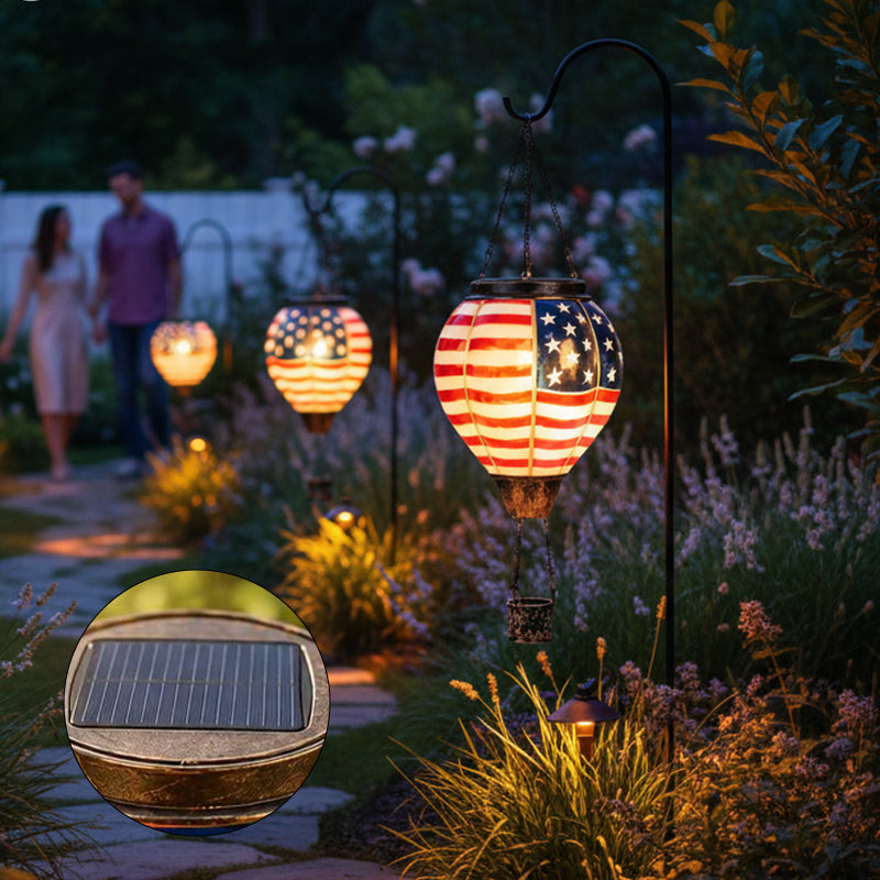 Vintage Solar Hot Air Balloon Garden Lantern