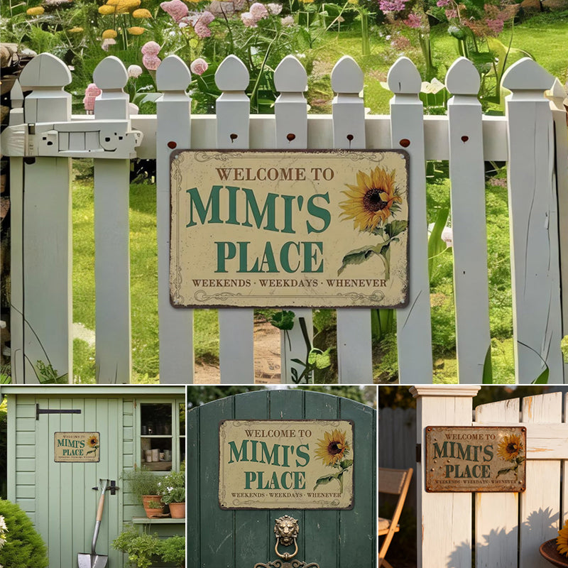 Vintage Farmhouse Sunflower Metal Sign