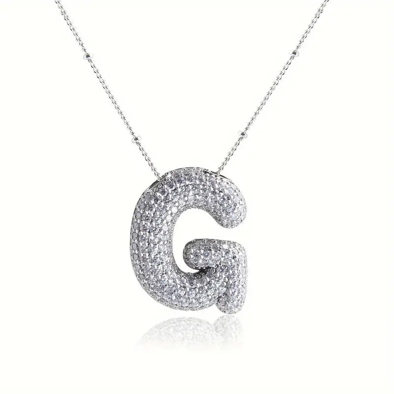 Alphabet Diamond Pendant Necklace