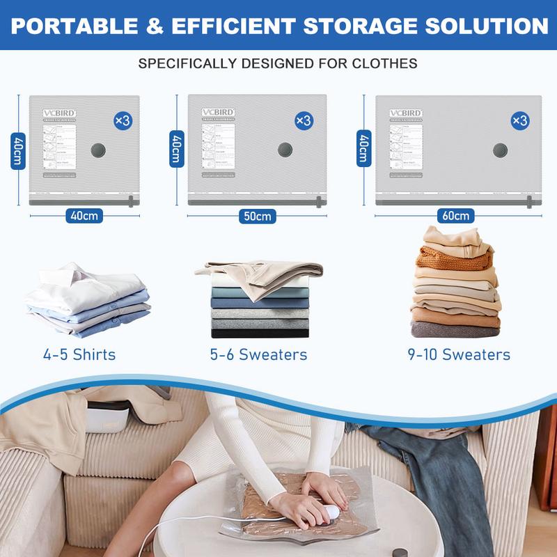 Travel Vacuum Storage Bags with USB Pump