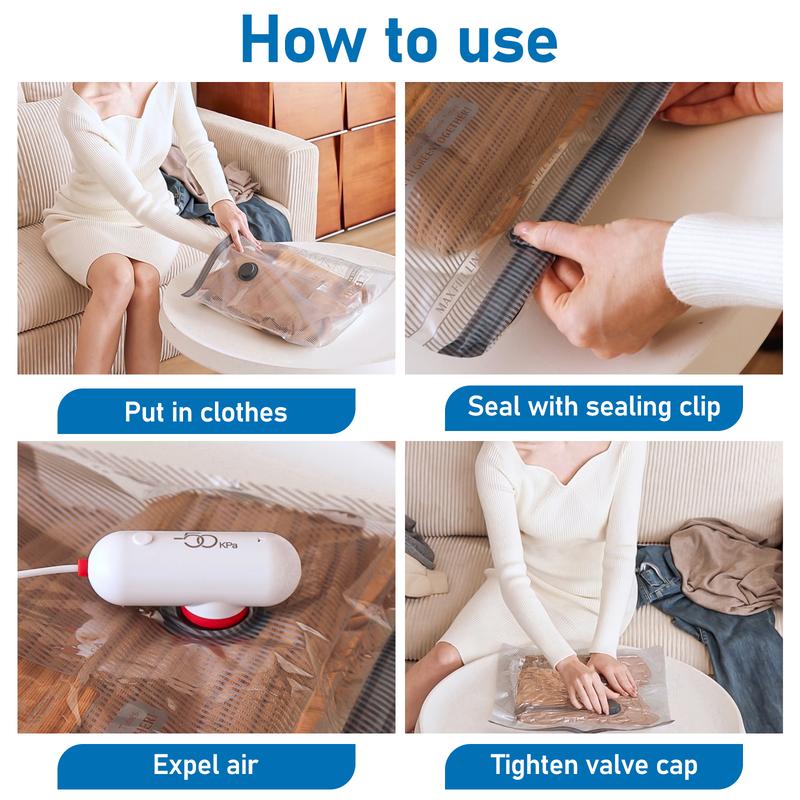 Travel Vacuum Storage Bags with USB Pump