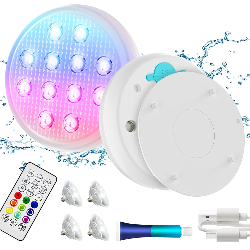 LED Lights Waterproof Pool Lights Underwater with 16 Colors