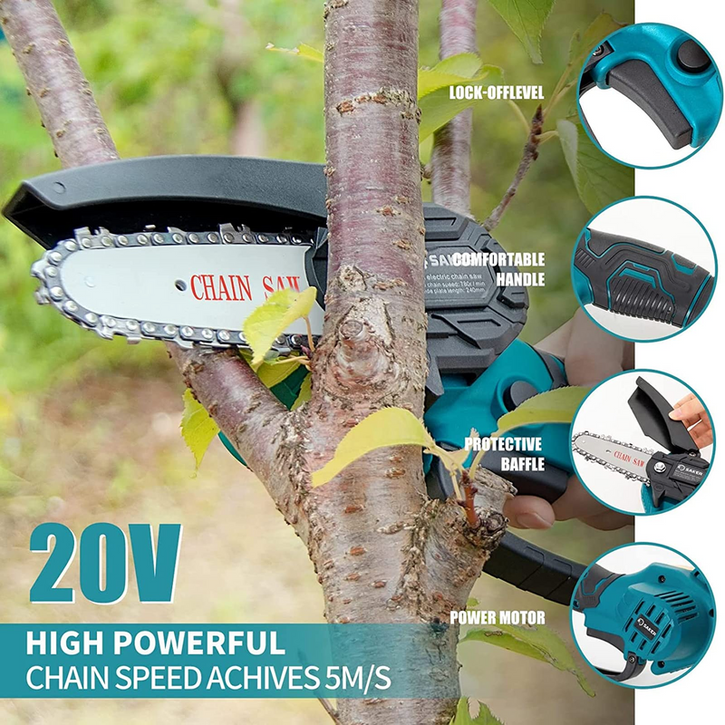 Saker 4 Inch Mini Chainsaw Portable Electric Chainsaw