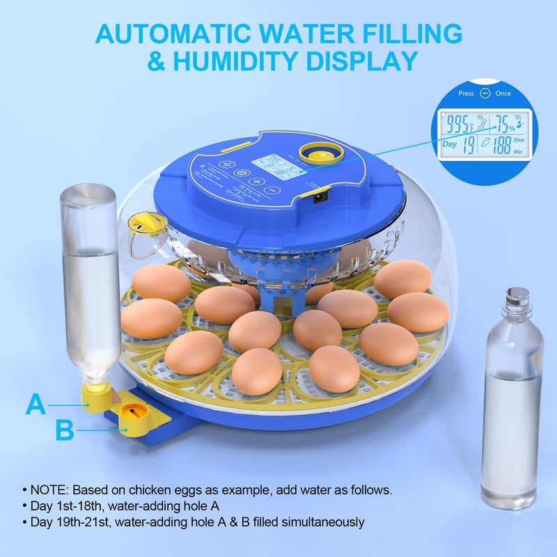 18 Egg Incubator with Automatic Egg Turning and Humidity Control