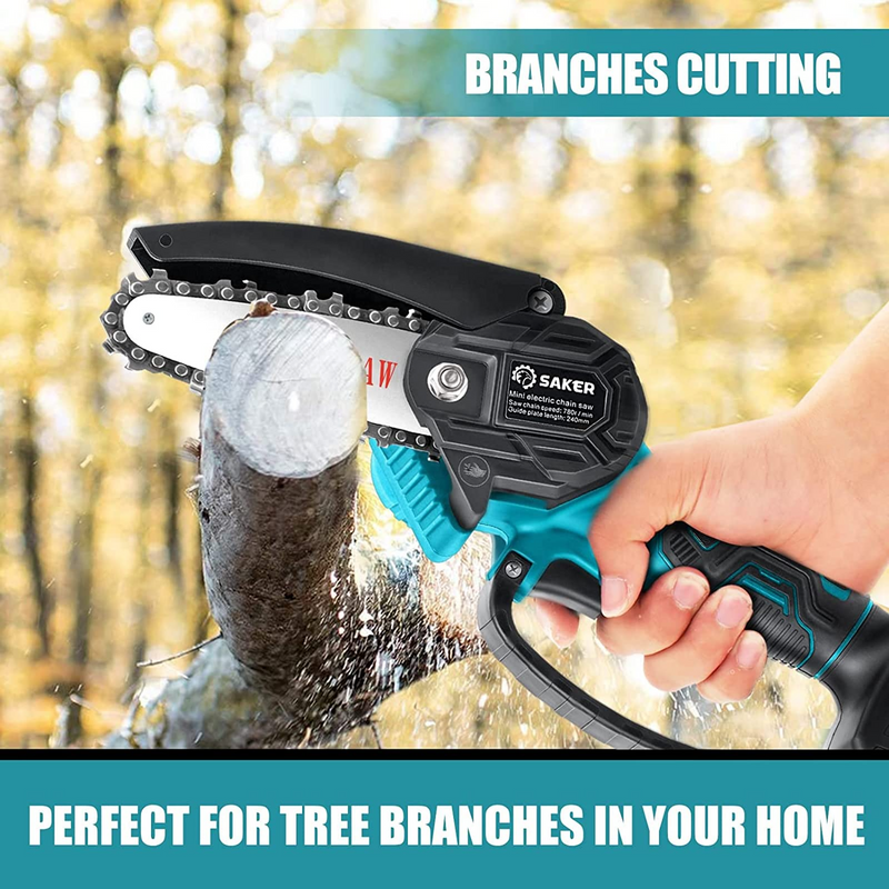 Saker 4 Inch Mini Chainsaw, Portable Cordless Electric Chainsaw