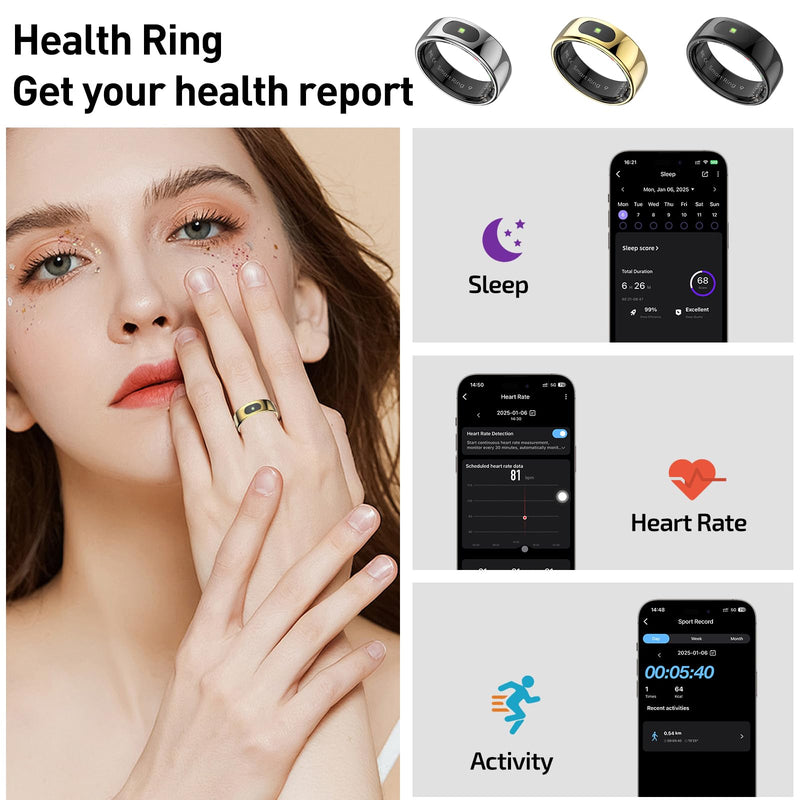 Smart Ring Health Tracker for Women & Men