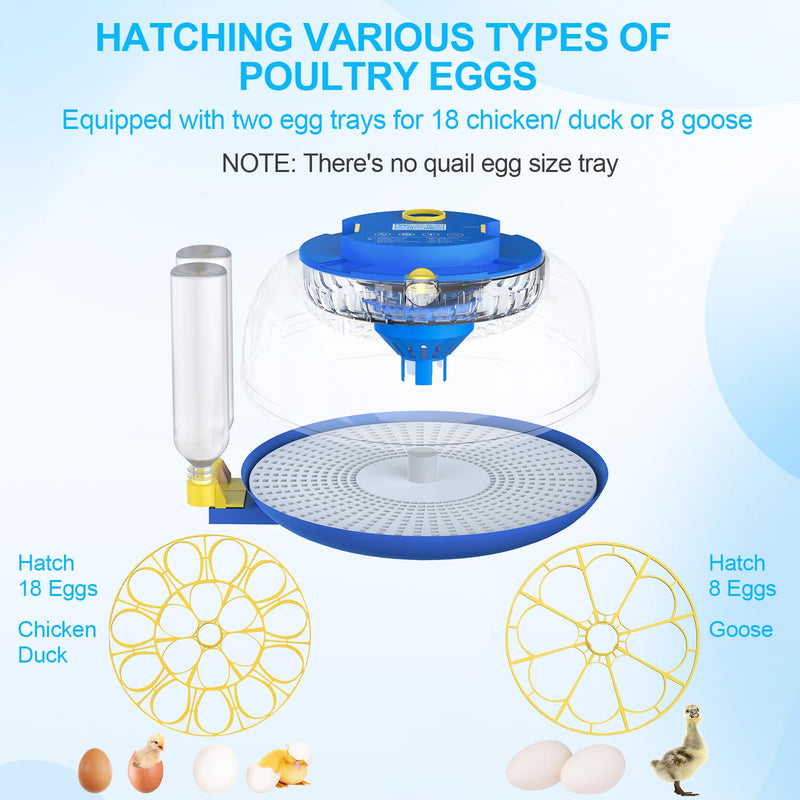 18 Egg Incubator with Automatic Egg Turning and Humidity Control