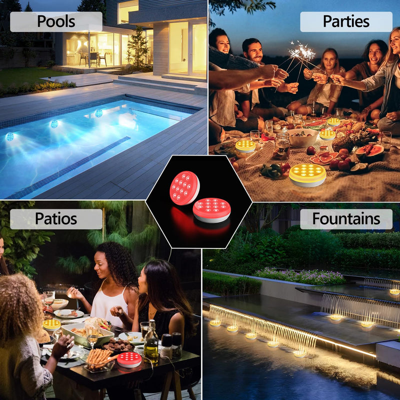 LED Lights Waterproof Pool Lights Underwater with 16 Colors