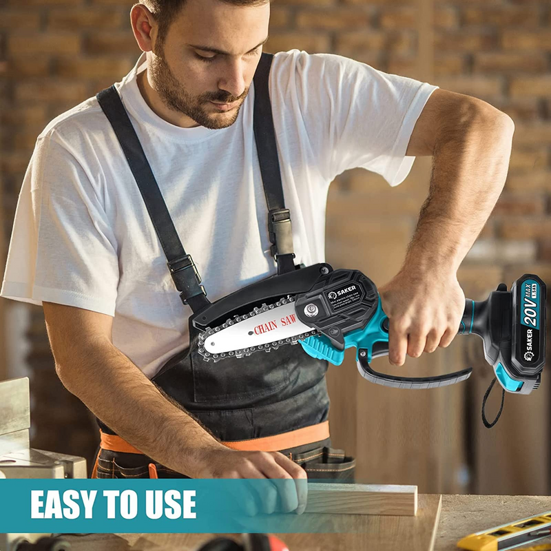 Saker 4 Inch Mini Chainsaw, Portable Cordless Electric Chainsaw