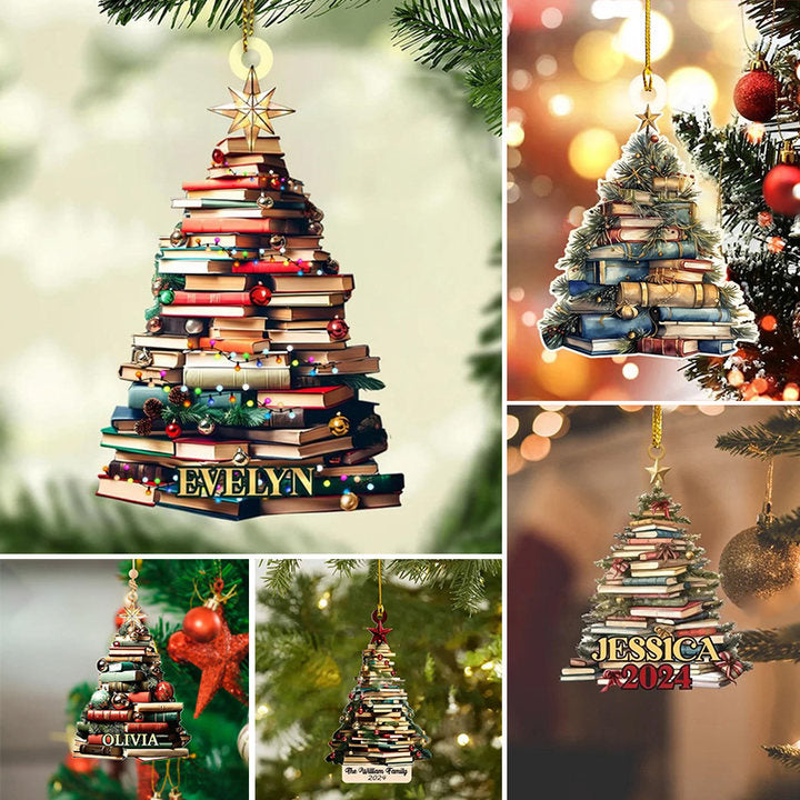 Christmas tree book pendant