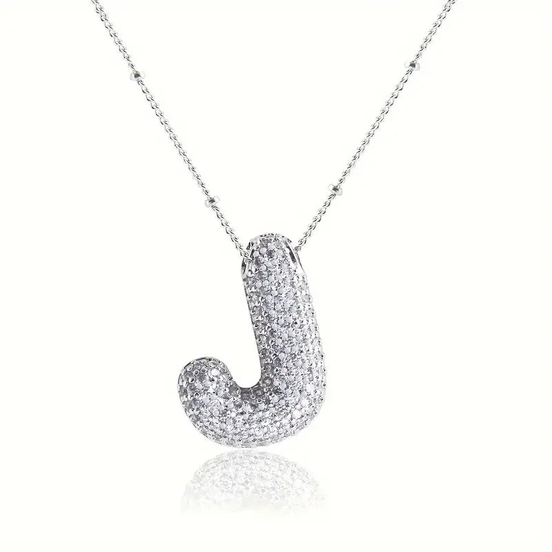 Alphabet Diamond Pendant Necklace