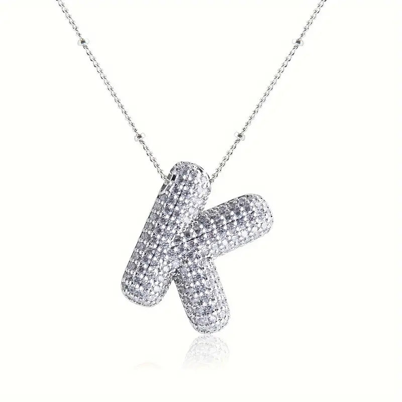 Alphabet Diamond Pendant Necklace