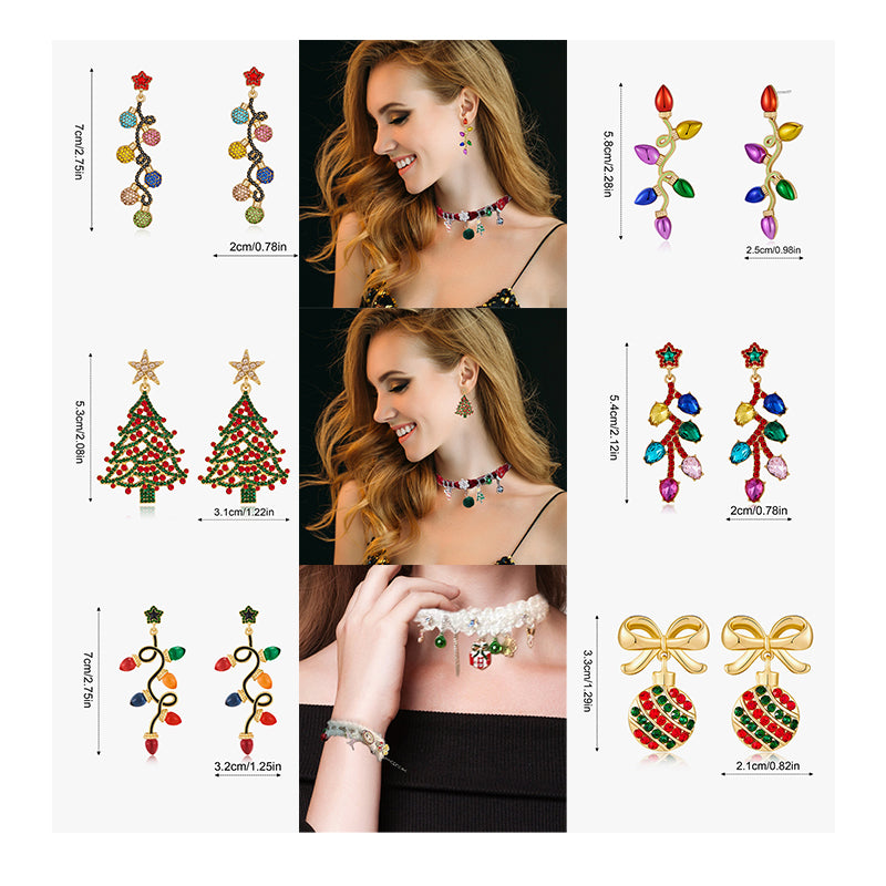 Fashionable Christmas themed earrings