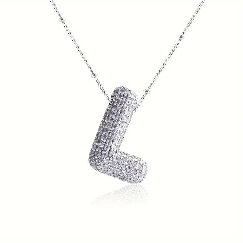 Alphabet Diamond Pendant Necklace