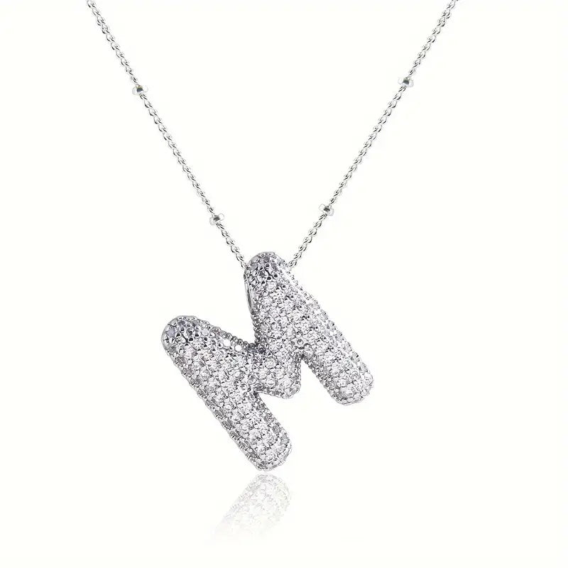 Alphabet Diamond Pendant Necklace