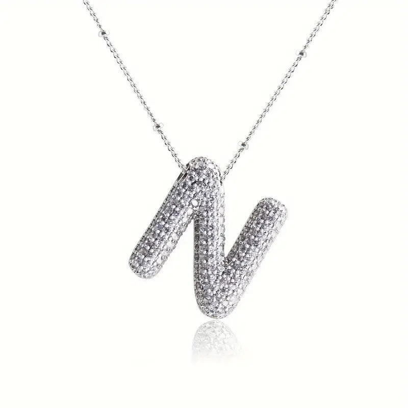 Alphabet Diamond Pendant Necklace