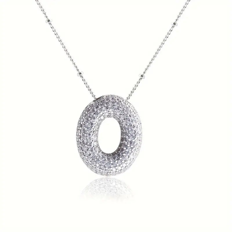 Alphabet Diamond Pendant Necklace