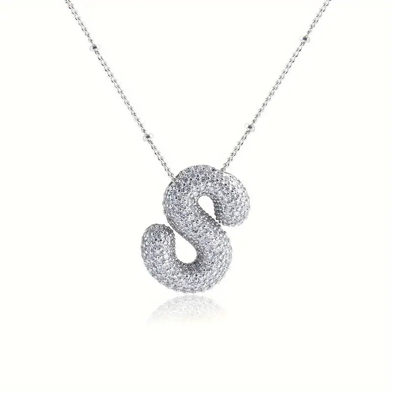 Alphabet Diamond Pendant Necklace