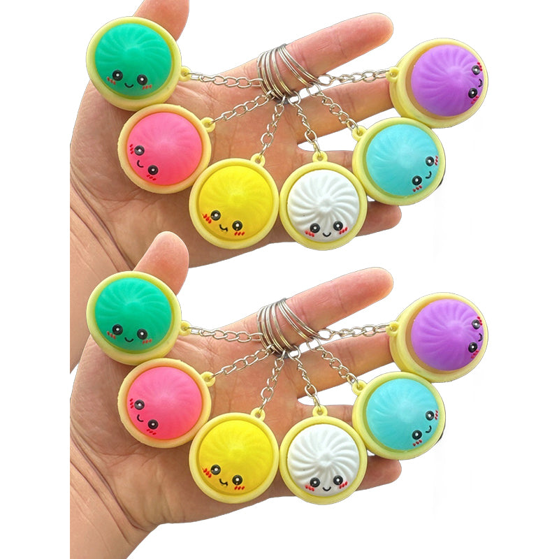 Light-Up Squeezable Steamed Bun Keychain