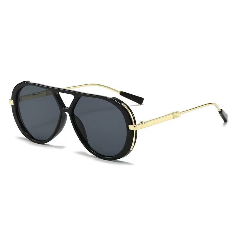 Retro Double Beam Face-Slimming Sunglasses