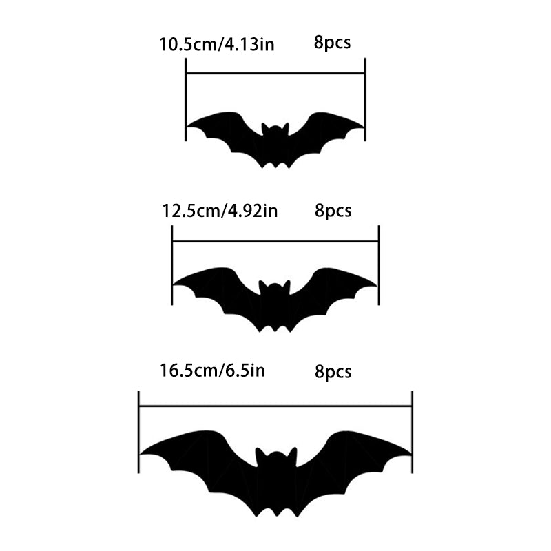 3D Halloween Bat LED Wall Decor Set