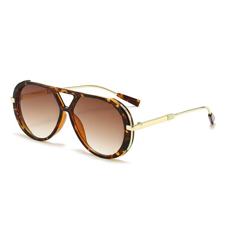 Retro Double Beam Face-Slimming Sunglasses