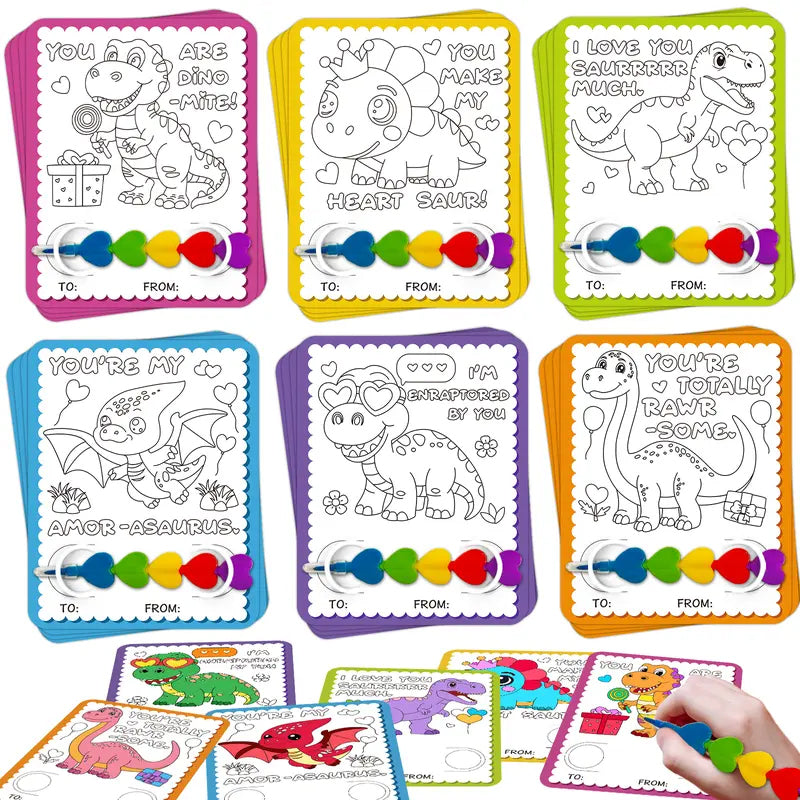 DIY Valentine’s Day Coloring Card Set