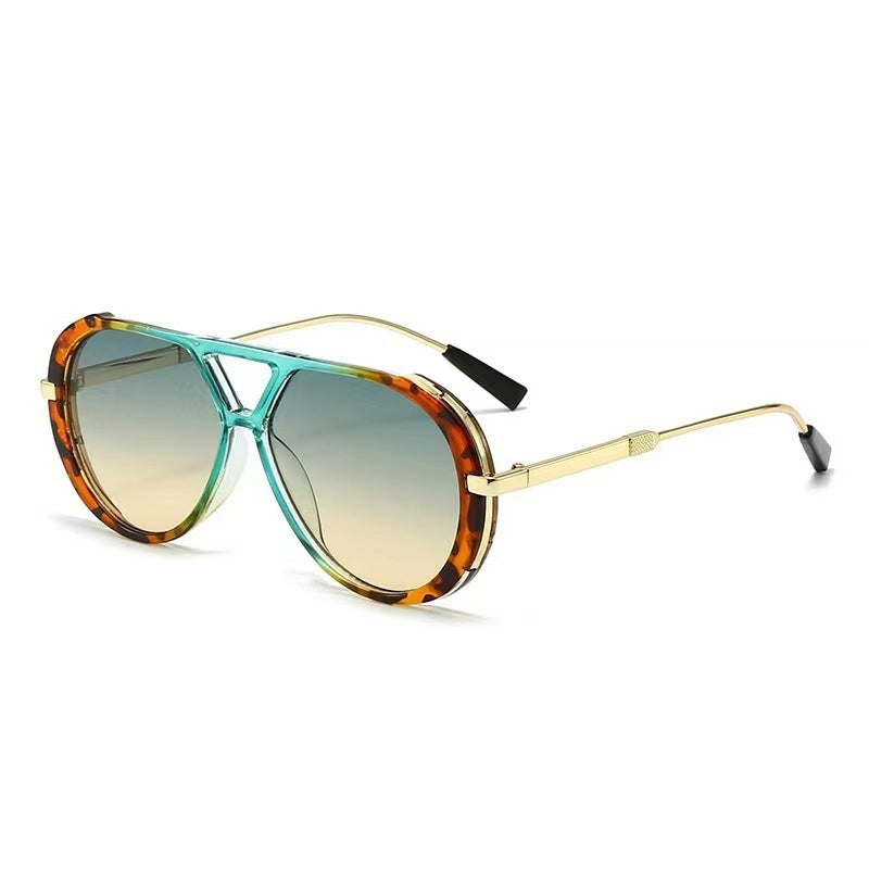 Retro Double Beam Face-Slimming Sunglasses