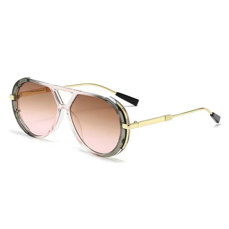 Retro Double Beam Face-Slimming Sunglasses