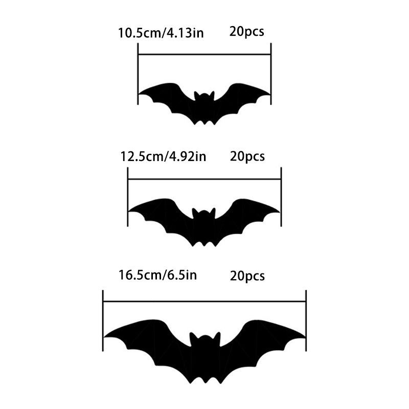 3D Halloween Bat LED Wall Decor Set