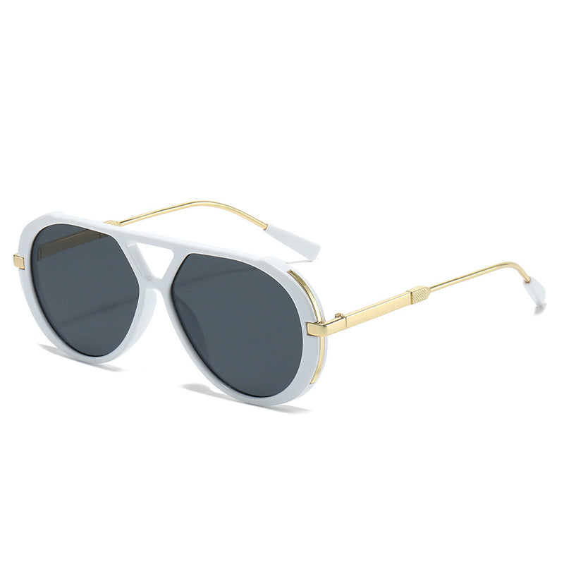 Retro Double Beam Face-Slimming Sunglasses