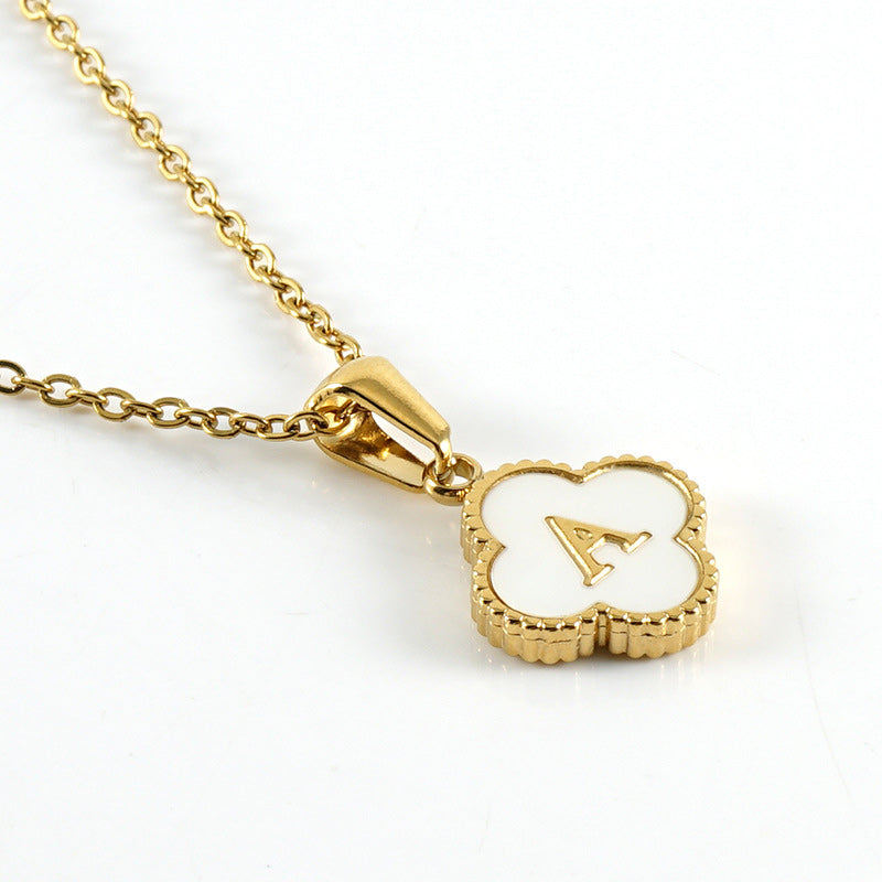Four Leaf Clover Monogram Necklace