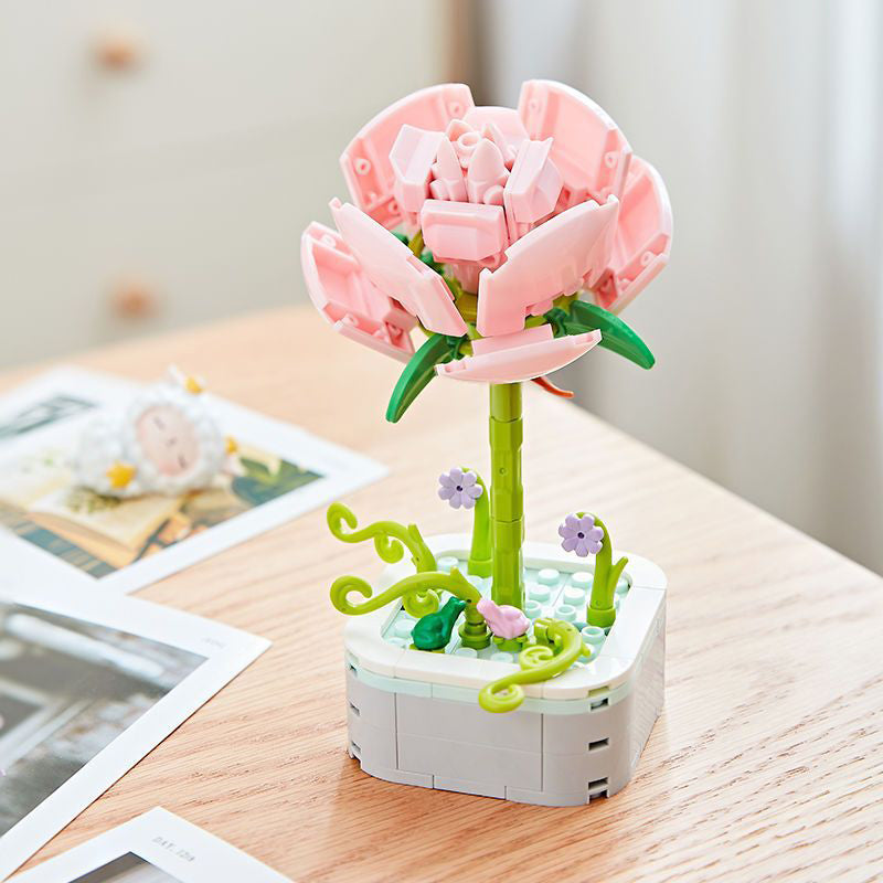 Flower building blocks toy