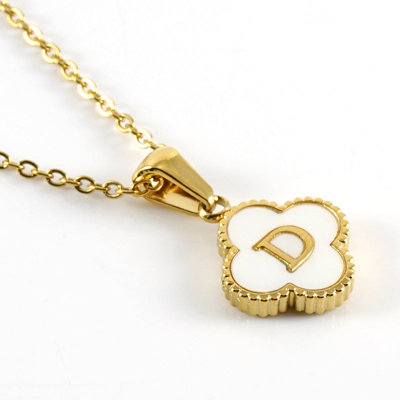 Four Leaf Clover Monogram Necklace