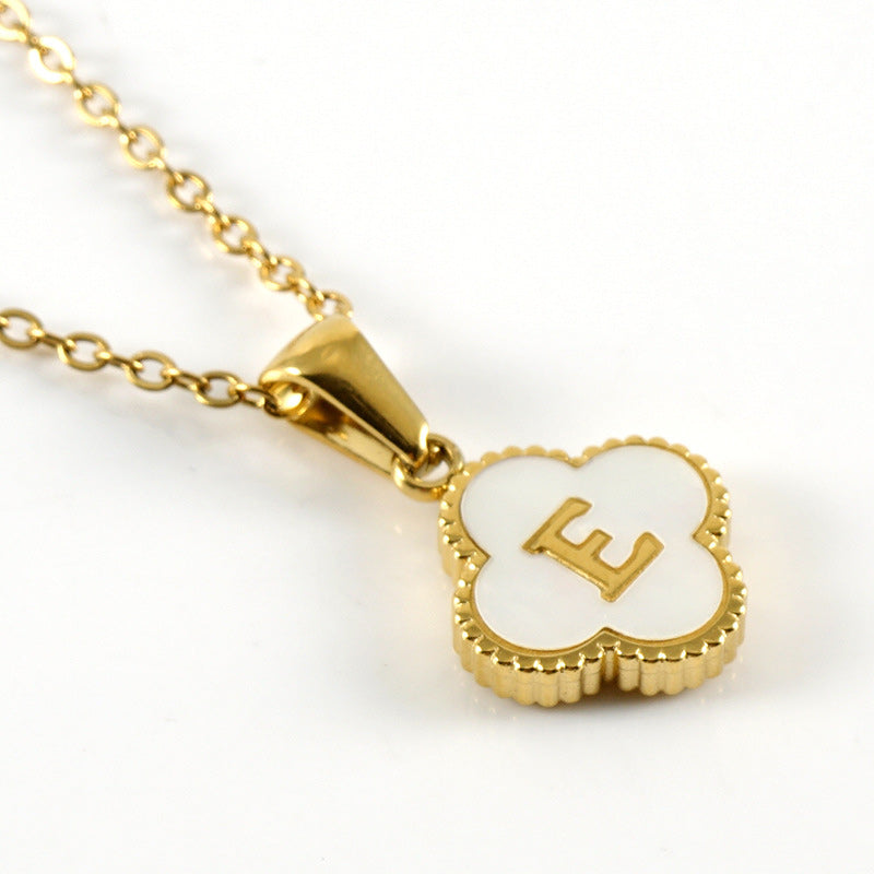 Four Leaf Clover Monogram Necklace