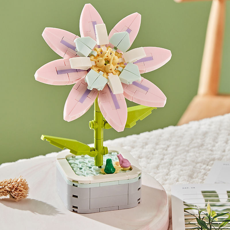 Flower building blocks toy