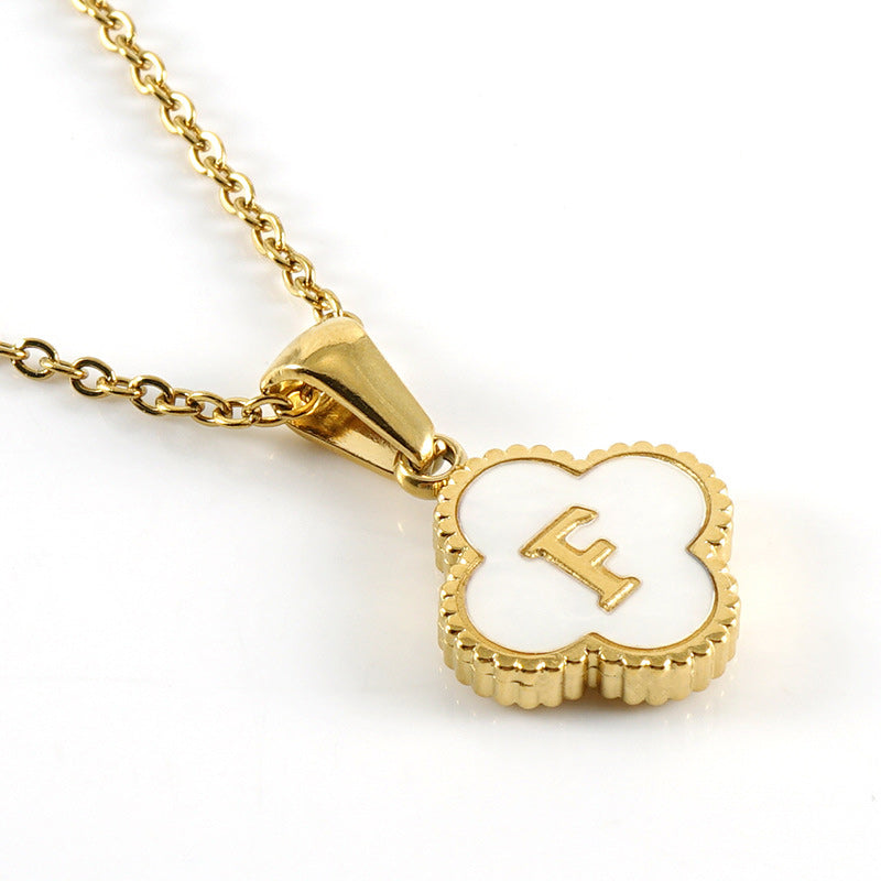 Four Leaf Clover Monogram Necklace