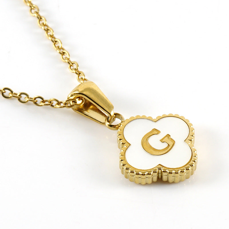 Four Leaf Clover Monogram Necklace