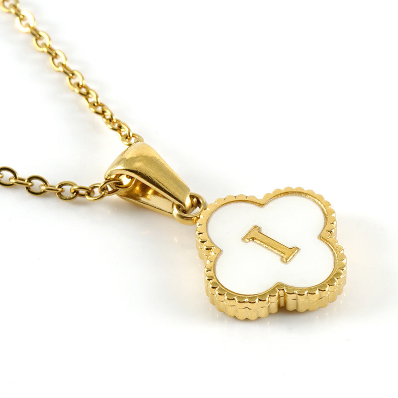 Four Leaf Clover Monogram Necklace