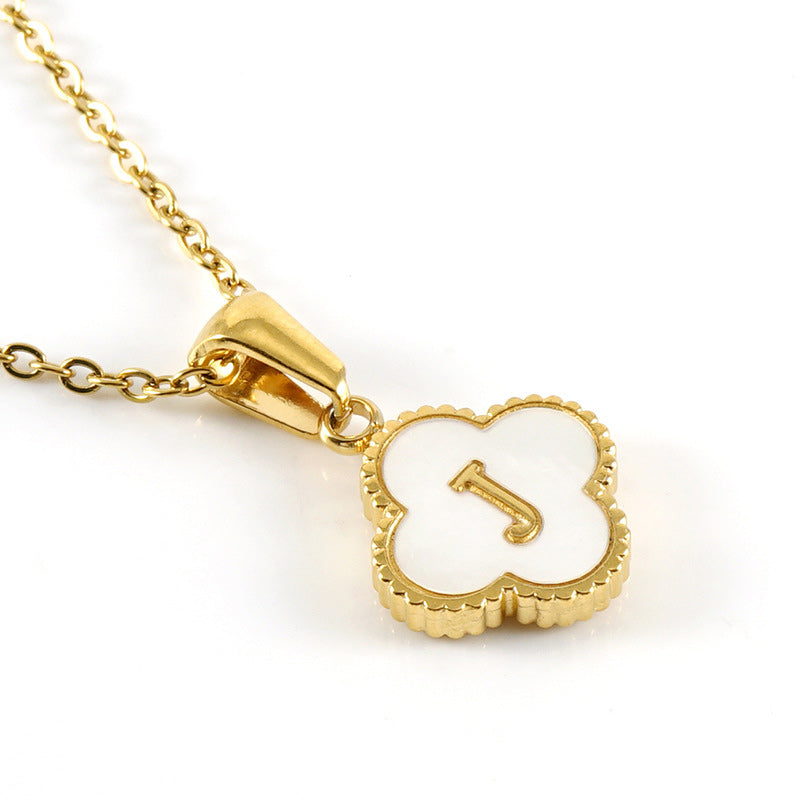 Four Leaf Clover Monogram Necklace
