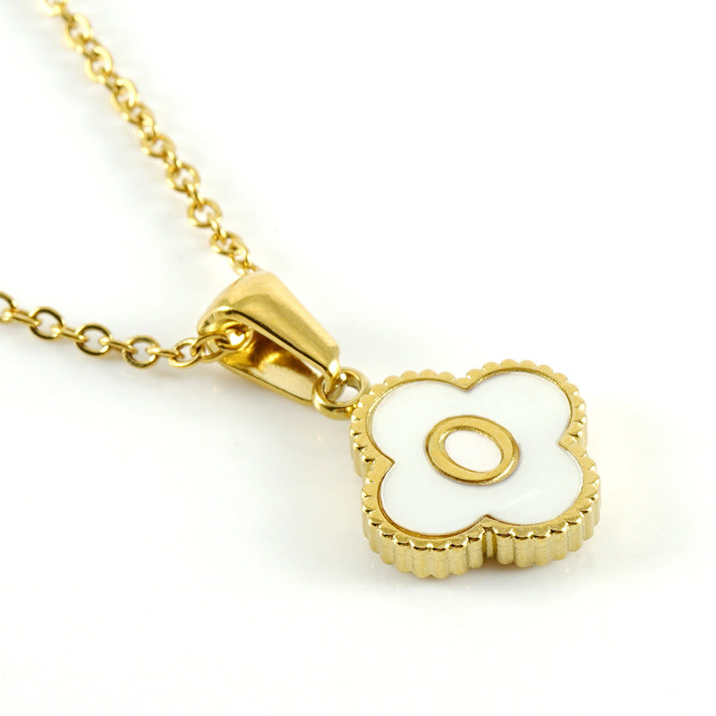 Four Leaf Clover Monogram Necklace