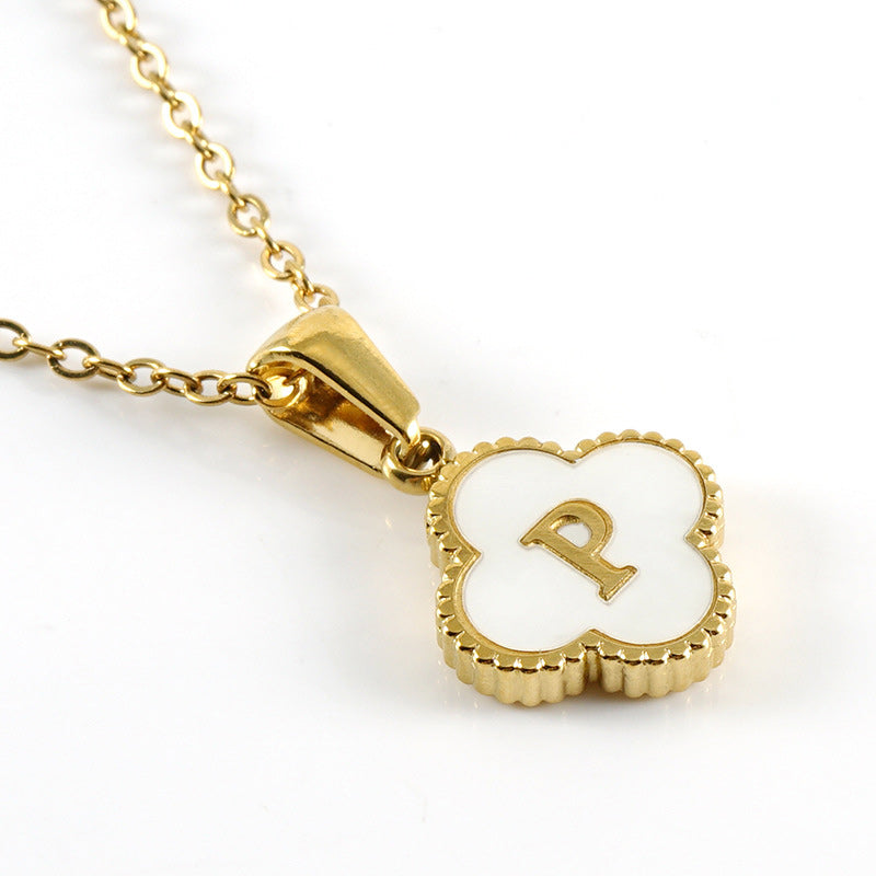 Four Leaf Clover Monogram Necklace